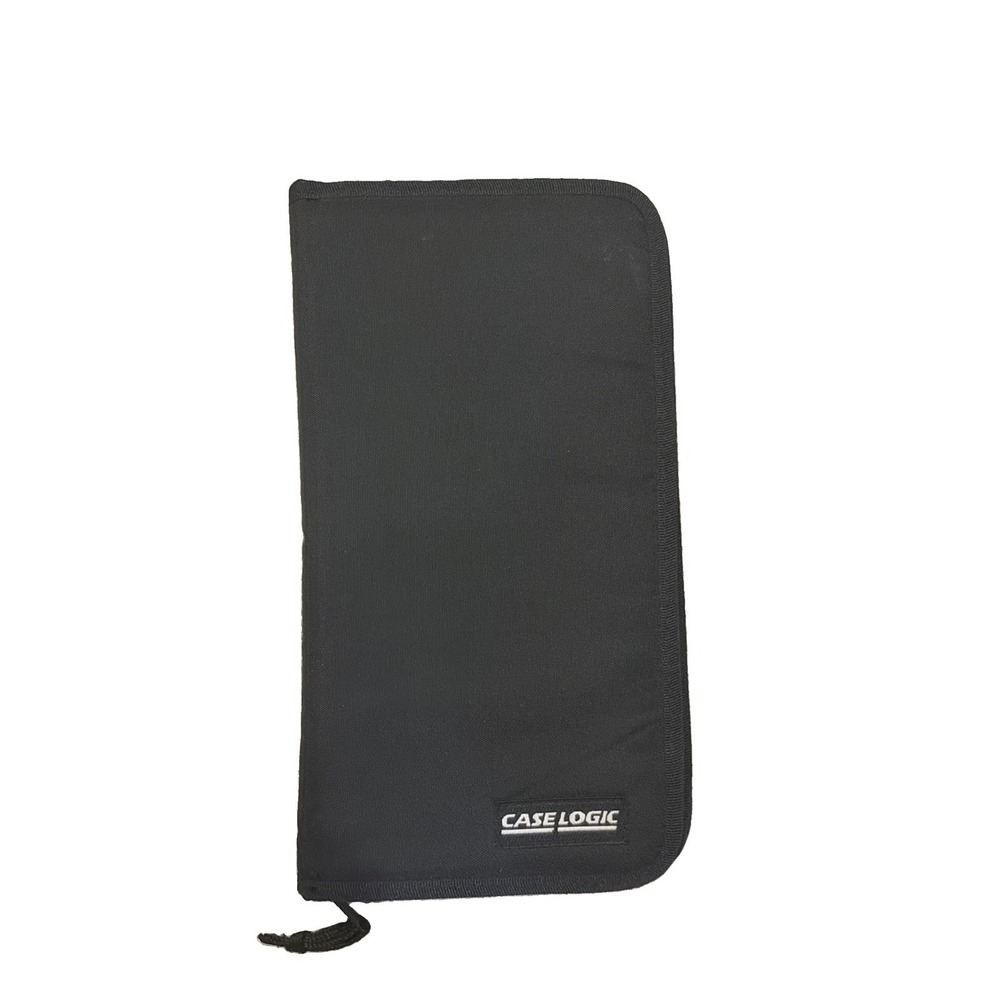 CASE LOGIC Nylon CD CASE 24 CD Or DVD Capacity Black Zipper Close